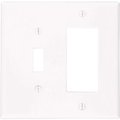 Leviton White 2-Gang 1-Toggle/1-Decorator/Rocker Wall Plate R52-PJ126-00W